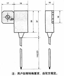 DR206型汽車交流發(fā)電機(jī)用金屬化聚酯膜電容器尺寸圖
