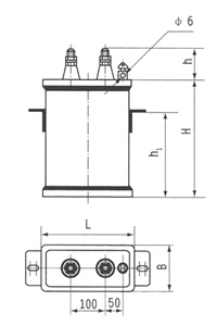 BKMJ電力機(jī)車專用電容器尺寸圖